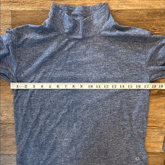GapFit Girls Size Large Blue Turtleneck Brushed Jersey Athletic Top - Picture 4 of 6